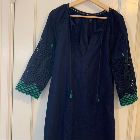 J. Crew Navy Blue Caftan - Picture 2 of 7